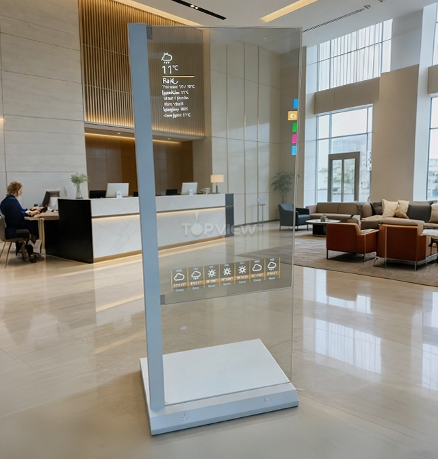 55″ Portrait Transparent OLED Touch Kiosk